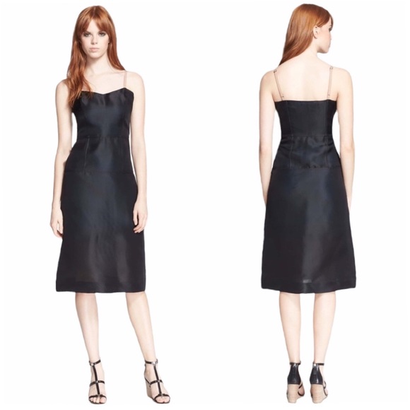 new MBMJ Marc by Marc Jacobs ❉ Silk Sheer Layer Midi Cocktail Dress ❉ Black ❉ 6 - Picture 16 of 17
